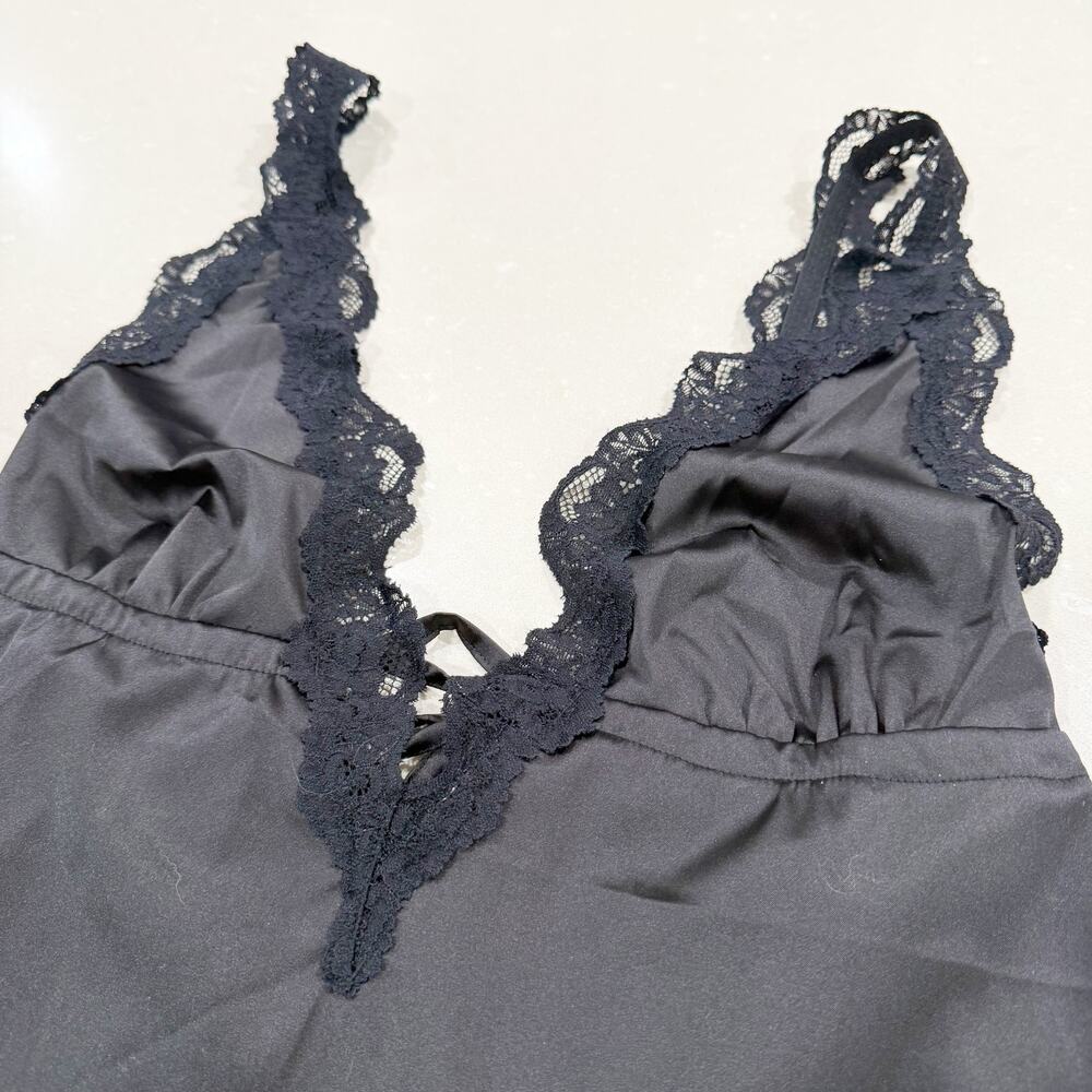 NWT Kat the Label Lacy Silky Babydoll Camisole Black Medium - Picture 2 of 9